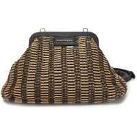 Guess Marciano By Raffia Pouch Black/natural Taglia: OS | Pochette Outlet | Donna | Nero