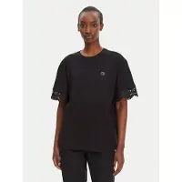 Twinset T-shirt con maniche rifinite in pizzo, colore nero