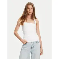 Guess Marciano GUESS Sl Logo Halter Shirr Pure White Taglia: S | Canottiere Outlet | Donna | Bianco