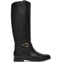 Ralph Lauren per donna. 802967769001 Stivali Brooke II in pelle brunita nera (37), Nero, Basso, Cerniera, Casual