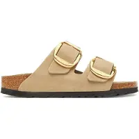 Birkenstock per donna. 1030395 Sandali in Pelle Arizona Big Buckle (Vestibilità Stretta) marrone chiaro (36), Basso, Nessuno, Casual