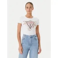 Guess Marciano GUESS Cn Ss Triangle Palm Pure White Taglia: S | Maglie Sportivi Outlet | Donna | Bianco