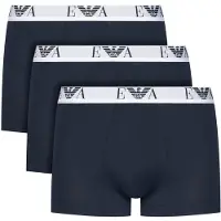 Emporio Armani per uomo. EM000259_AF14131 Set 3 Boxer Logo EA blu marino (S), Homewear, Cotone, Navy