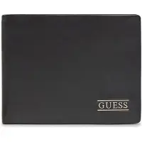 GUESS portafoglio a libro da uomo boston bifold con logo lettering stampato sul fondo nero