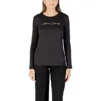 Armani Exchange per donna. XW001456AF10356MC021 Maglietta nera del marchio (XL), Nero, Casual, Cotone, Manica lunga