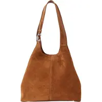 Coccinelle borsa a spalla piccola da donna c easy in vera pelle suede cammello