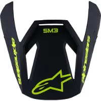 Alpinestars Visiera S-M3 Radium Ragazzo Black Yellow Fluo Matt, Taglia: One Size