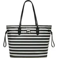 Karl Lagerfeld Ikon Nylon Tote Small Stripe Black-white Taglia: OS | Borse a mano Outlet | Donna | Nero