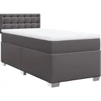 Syfax Giroletto a Molle con Materasso Grigio 100x200 cm in Pelle finta