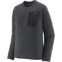 Patagonia - Pile goffrato ad asciugatura rapida con zip - M's R1 Air Crew Smolder Blue per Uomo in Poliestere Riciclato - Taglia XL