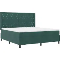 vidaXL Letto a molle con testiera verde scuro 180 x 200 cm in velluto