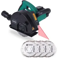 Vonroc Scanalatrice da muro 1700W - 150mm | Include 2 dischi diamantati e sacca portautensili