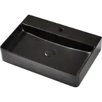 Primaster Lavabo in Vetroceramica 50 cm Praga nero opaco