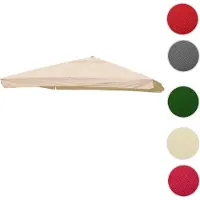 Mendler Copertura di ricambio per ombrellone da giardino HWC-A96, con falda, tessuto per ombrellone, 3,5x3,5m (diametro 4,95m), poliestere, colore crema