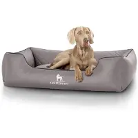 Knuffelwuff Cuccia per cani Milan in Pelle finta trapuntata XL grigio