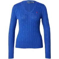 Ralph Lauren per donna. 211971870008 Maglione di cotone a trecce blu (XS), Casual, Manica lunga