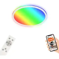 Briloner Plafoniera LED B smart RGBW dimmerabile, bianca, Ø 42 cm