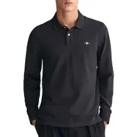 Gant per uomo. 2230 Polo in piqué con scudo nero (M), Casual, Cotone, Manica lunga
