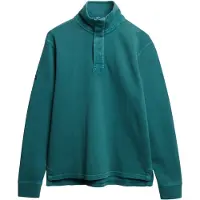 Superdry per uomo. M2014093A Felpa con mezza zip Classic Pique verde (M), Casual, Cotone, Manica lunga