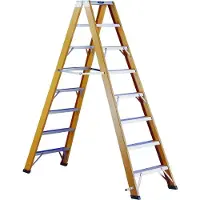Cimco Scala a pioli con 2 x 8 pioli, altezza 2,00 m, 10,5 kg, 30.000 V, pioli larghi 80 mm 146508