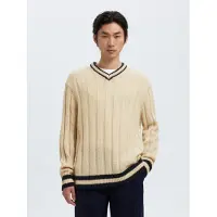 Selected Maglione A V Uomini Beige L