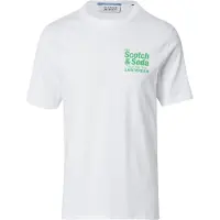 Scotch & Soda Regular Fit Front + Back Aw T-shirt Bright White Taglia: S | T-shirt stampate Outlet | Uomo | Bianco