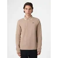 FILA Biella Regular Tipped Long Sleeve Polo Shirt Taupe Gray Taglia: M | Polo Outlet | Uomo | Nero