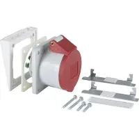 Schneider Electric , presa trifase CEE CEE 416-6, 440 V/16 A, rossa, con cornice per etichette, 5x 2,5 mm² 5960100