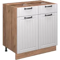 Vicco Mobiletto base per cucina Fame-Line Bianco rustico 80 cm , PL Antracite, Model 57270