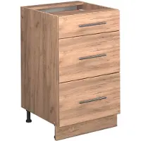 Vicco Mobiletto base per cucina Fame-Line Rovere dorato 50 cm , PL Marmo, Model 57228
