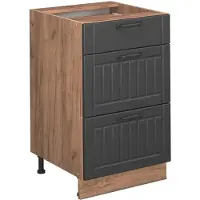Vicco Mobiletto base per cucina Fame-Line Grigio scuro 50 cm senza piano di lavoro, Model 57150