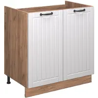 Vicco Mobile lavello cucina Fame-Line Bianco rustico 80 cm , PL Rovere, Model 56794