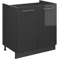 Vicco Mobile lavello cucina Fame-Line Antracite lucido 80 cm , PL Rovere, Model 56823