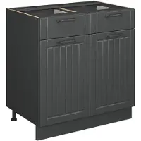 Vicco Mobiletto base per cucina Fame-Line Grigio scuro 80 cm , PL Marmo, Model 56909