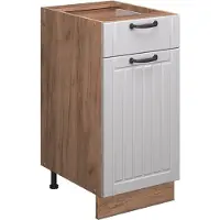 Vicco Mobiletto base per cucina Fame-Line Bianco rustico 40 cm , PL Marmo, Model 57145