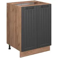 Vicco Mobiletto base cucina Fame-Line Grigio scuro 60 cm , PL Rovere, Model 57185