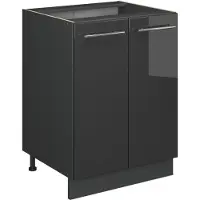 Vicco Mobiletto base cucina Fame-Line Antracite lucido 60 cm , PL Rovere, Model 56859