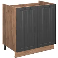 Vicco Mobile lavello cucina Fame-Line Grigio scuro 80 cm senza piano di lavoro, Model 57070