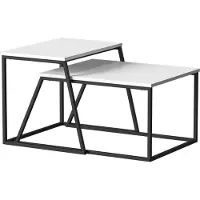 Vicco Tavolino da divano Myra Bianco/nero 60 x 50 cm 2 parti, Model 56367
