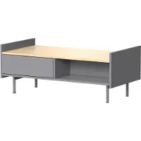 Vicco Tavolino Velina Grigio 100 x 50 cm con 2 cassetti, Model 56422