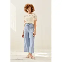 Louise Misha Pants Virgilia White - Blue Stripes Taglia: 34 | Pantaloni Outlet | Donna | Bianco