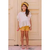 Louise Misha Top Paola Cream Flower Lace Taglia: 6M | Camicie Outlet | Unisex | Bianco