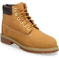Timberland unisex per bambino. TB1127097131 Stivali in pelle marrone con lacci da 6 pollici di alta qualità (35), Basso, Stringhe, Casual, O
