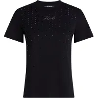 Karl Lagerfeld Rhinestone Rain T-shirt Black Taglia: XL | Maglie Sportivi Outlet | Donna | Nero