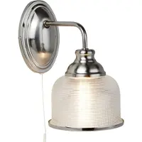 Searchlight Applique Bistro II argento/vetro scanalato