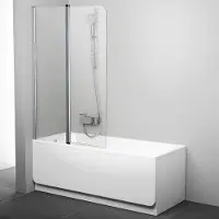 Ravak Schermo per vasca da bagno CVS2 100 L Bright Alu+Transparent