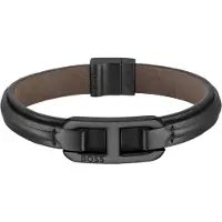 BOSS Bracciale Pelle Nera Kode 19 Cm 1580784 — Bracciale