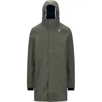 K-way - Parka lungo da uomo - Thomas Bonded Green Blackish Blue Dep per Uomo in Pelle - Taglia S - Verde