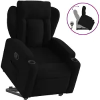 vidaXL Poltrona relax con ausilio per l'alzata in tessuto nero