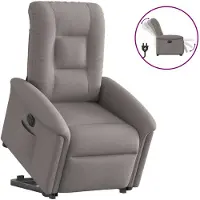 vidaXL Poltrona relax con ausilio per l'alzata Tessuto elettrico Taupe